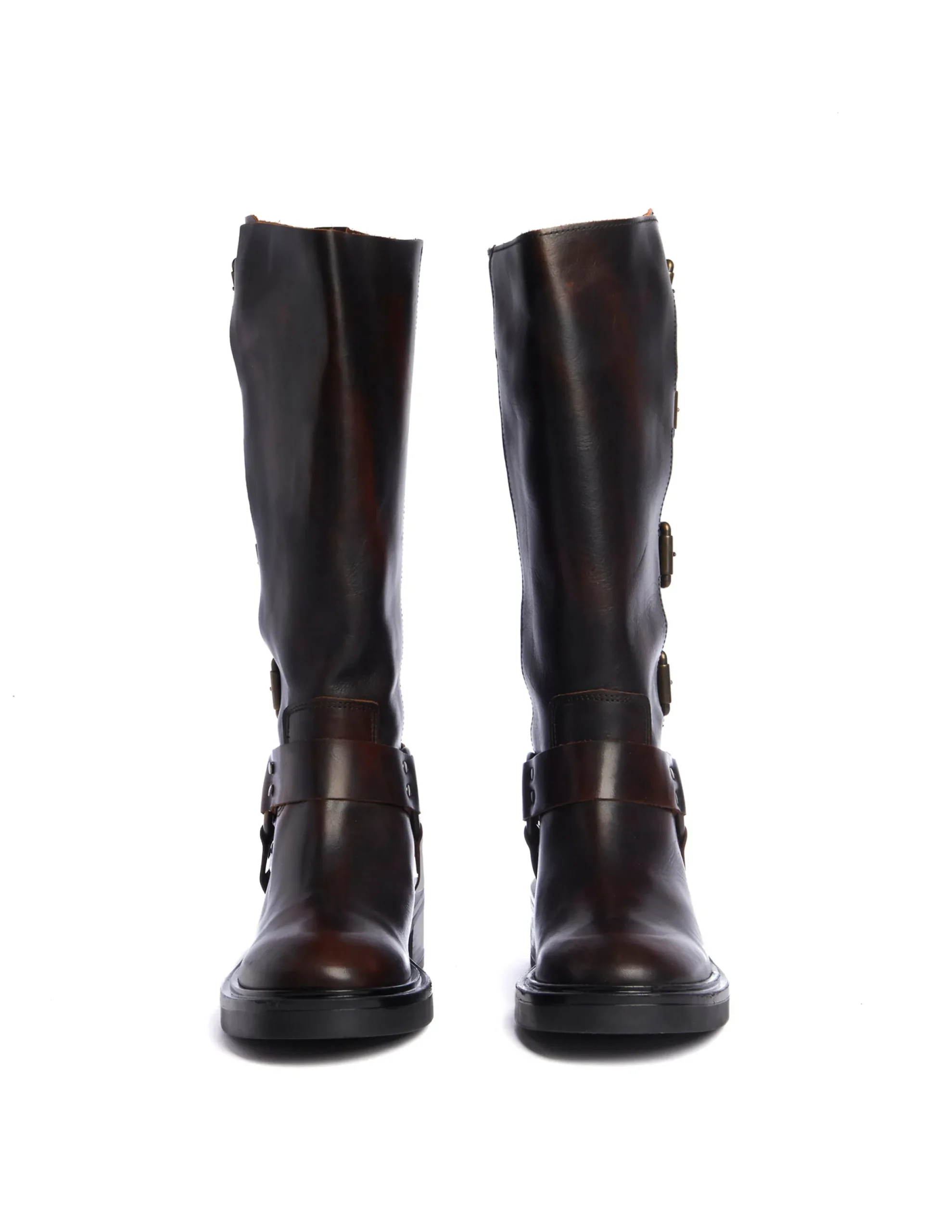 Nicoli Shoes<Brown Boots With Buckles Negros
