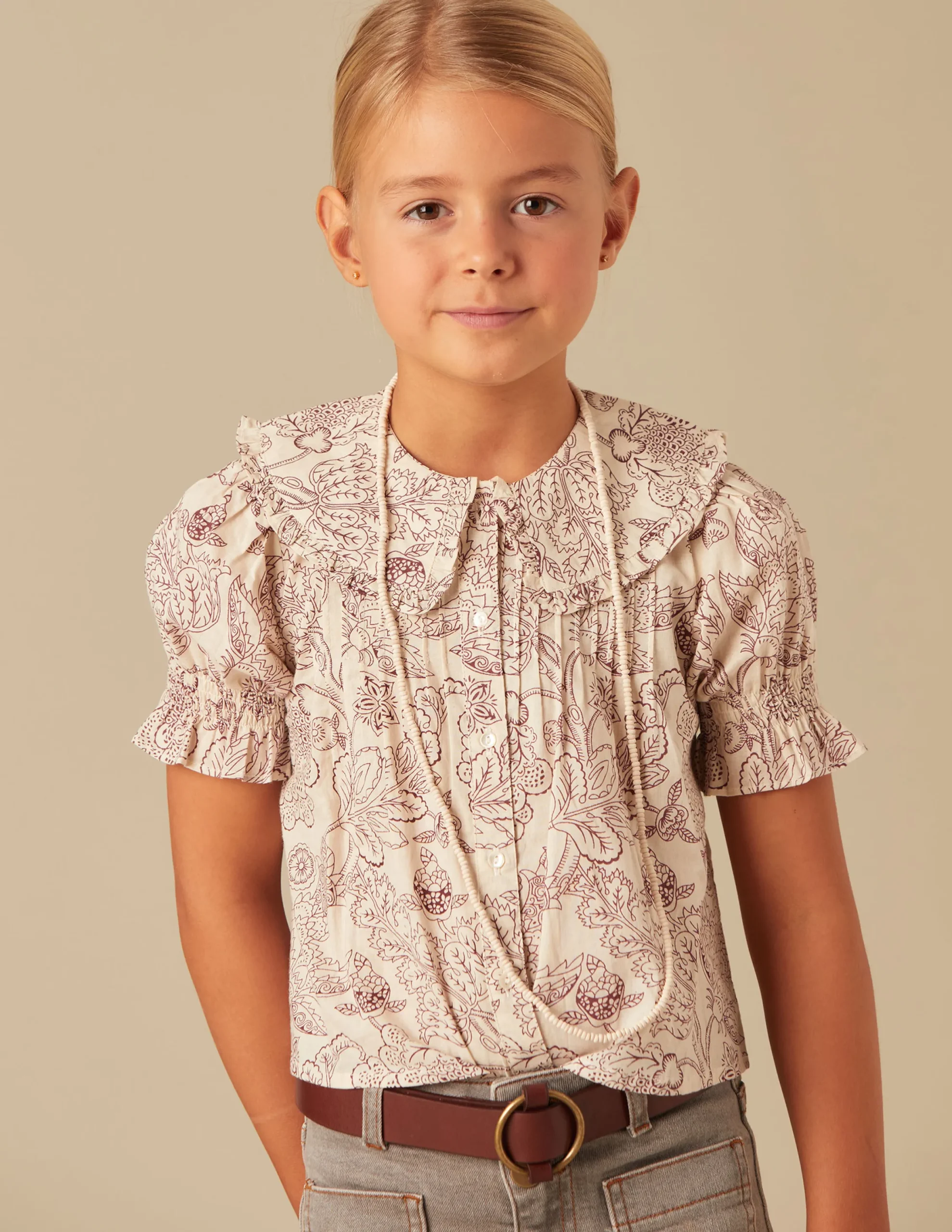Nicoli Shirts<BROWN FLOWER SHIRT Marrones