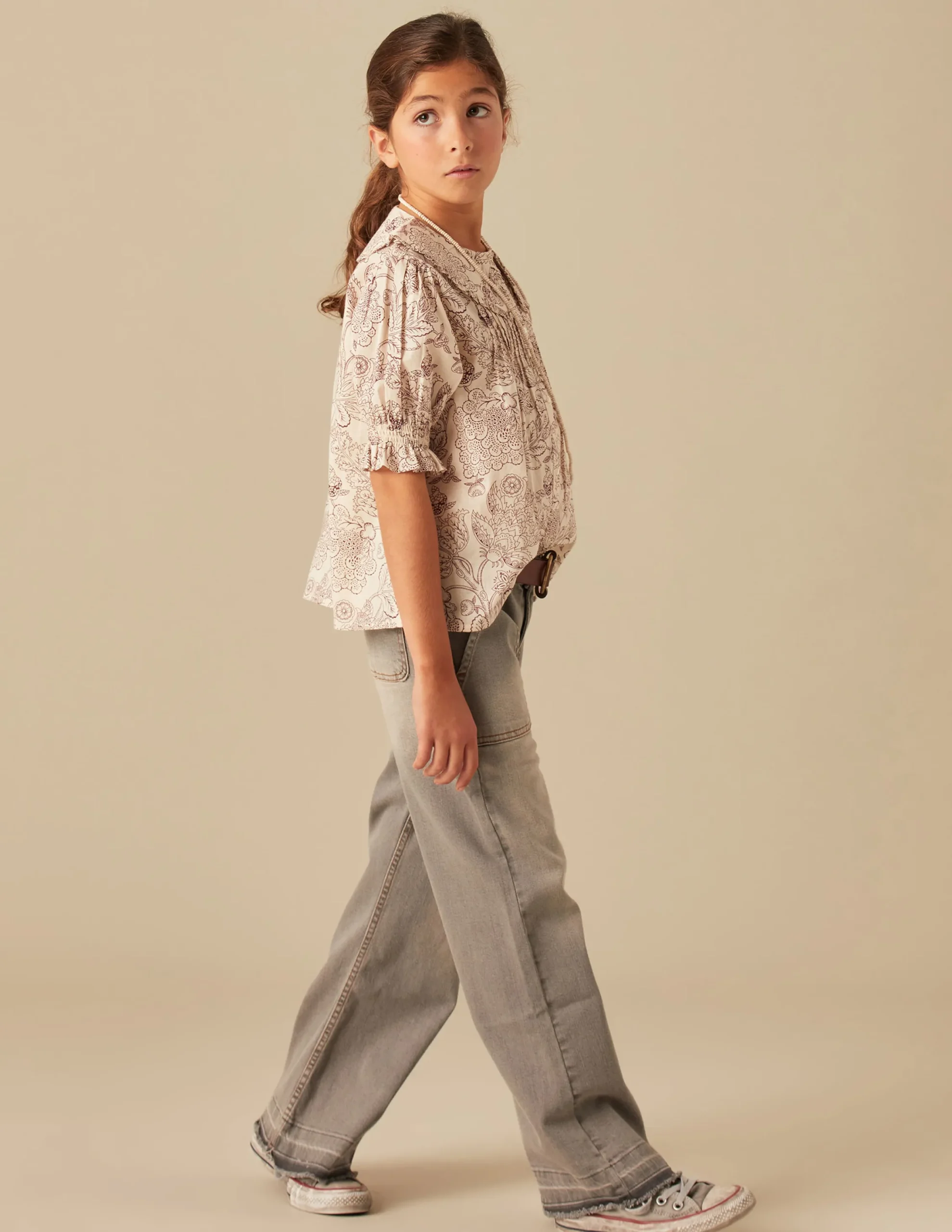 Nicoli Shirts<BROWN FLOWER SHIRT Marrones