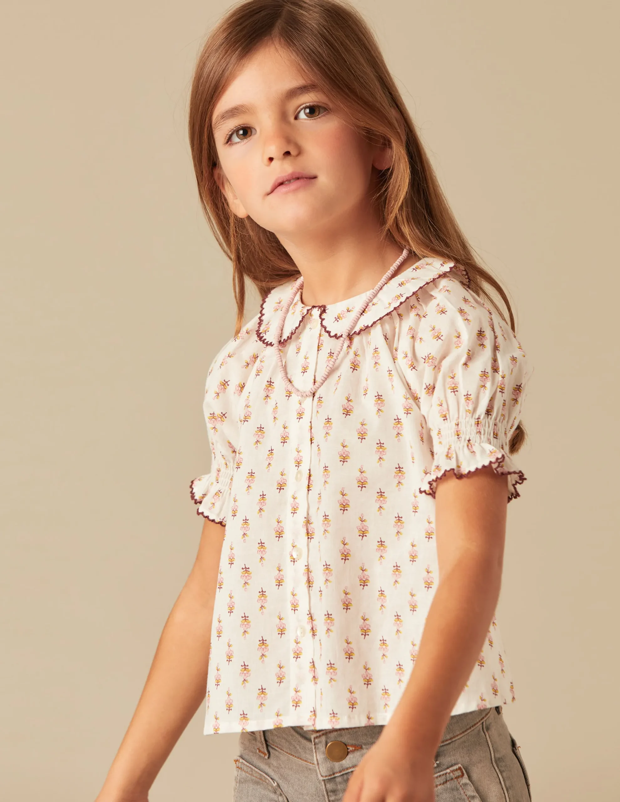 Nicoli Shirts<BROWN FLOWERS SHIRT Marrones