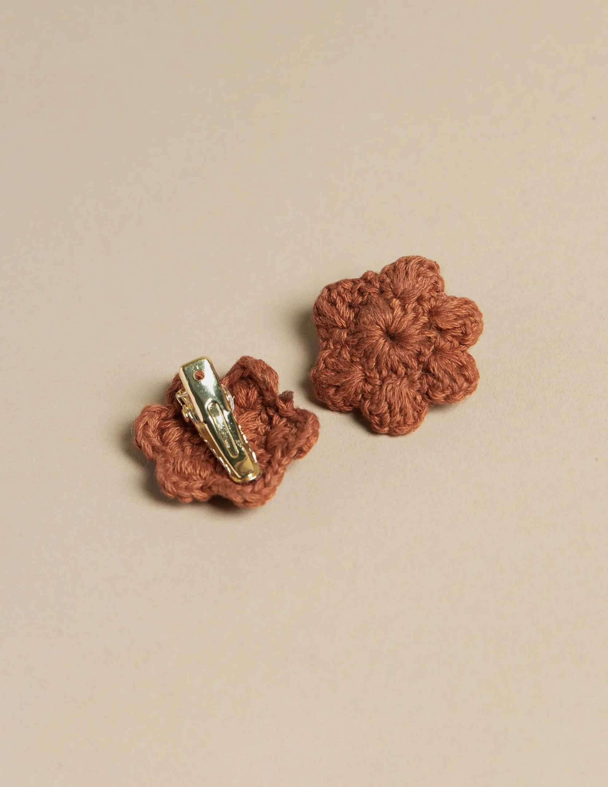 Nicoli Hair Accesories|Hair accessories<BROWN HAIR CLIPS Crudos