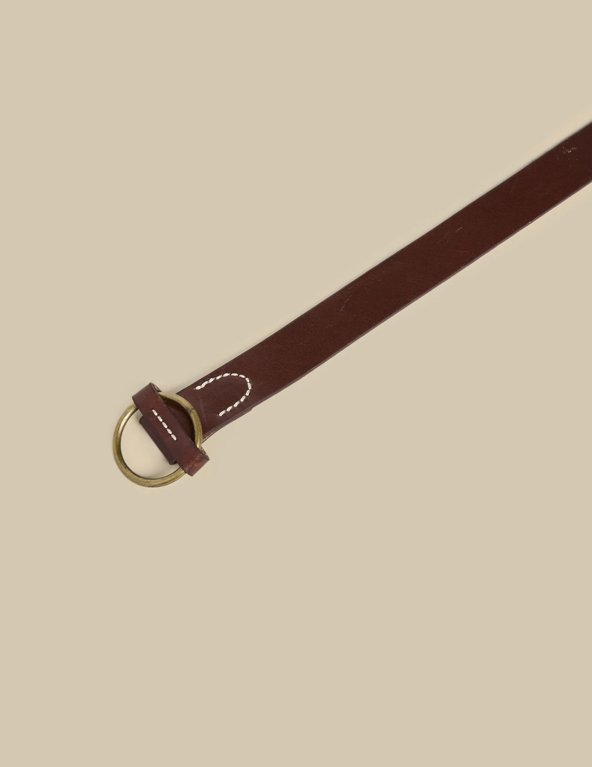Nicoli Belts|Belts<Brown Leather Round Buckle Belt Marrón chocolate