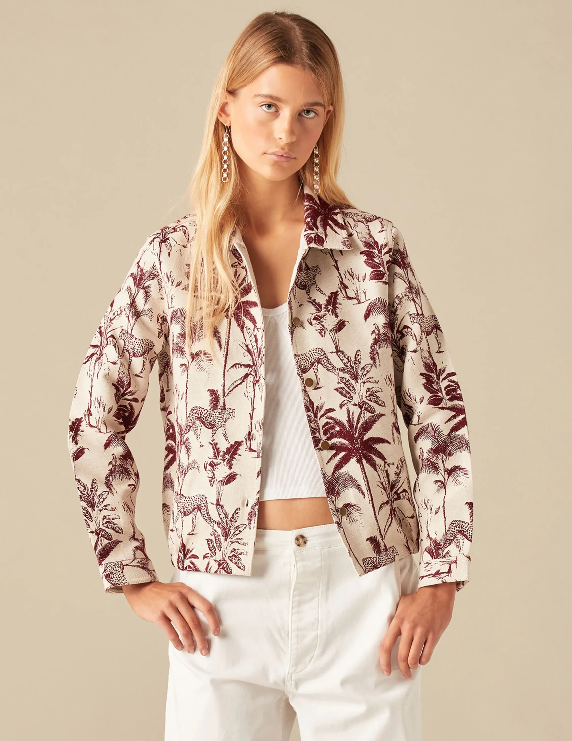 Nicoli Outerwear<BROWN LEOPARD JACKET Marrones