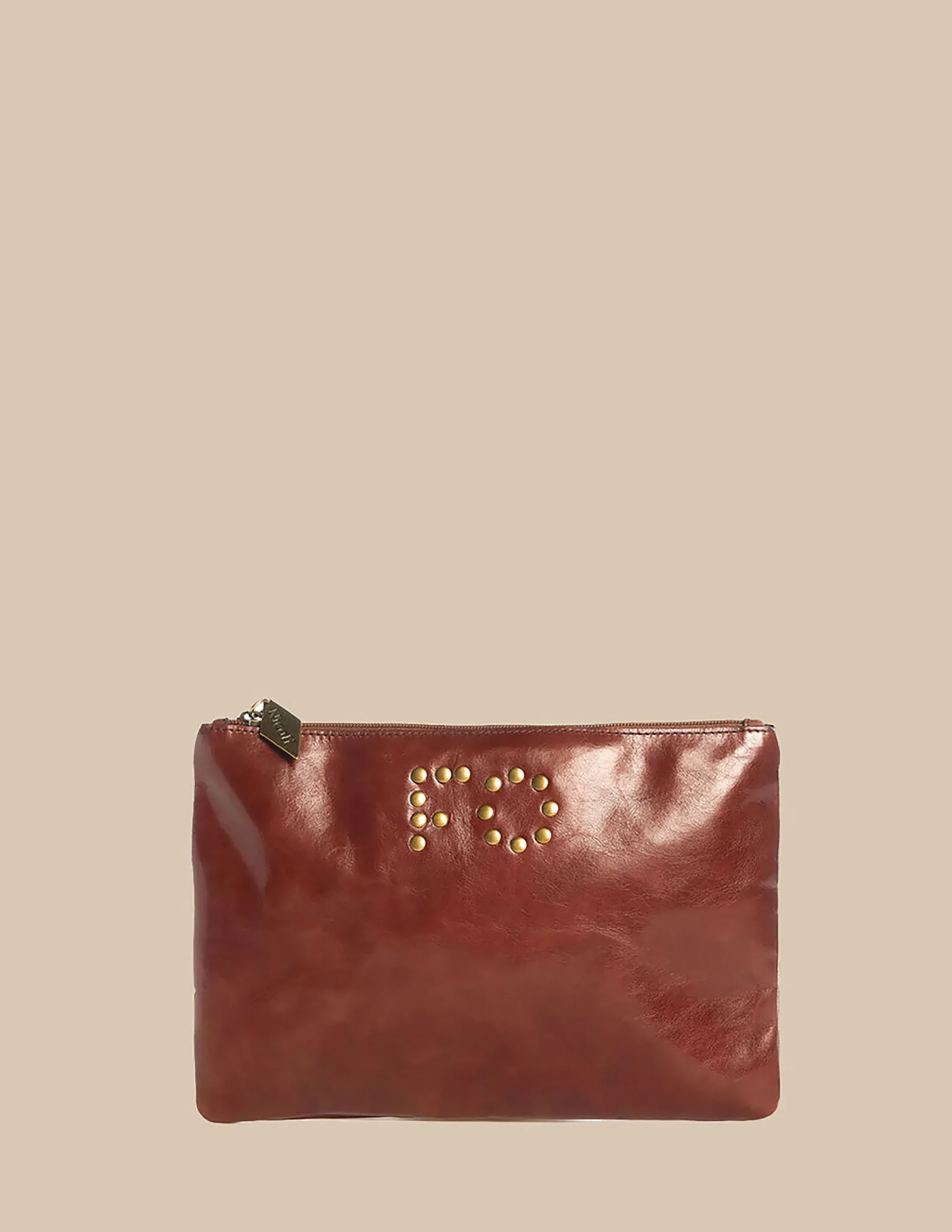 Nicoli Bags<BROWN PERSONALISED IPAD MINI CASE Negros