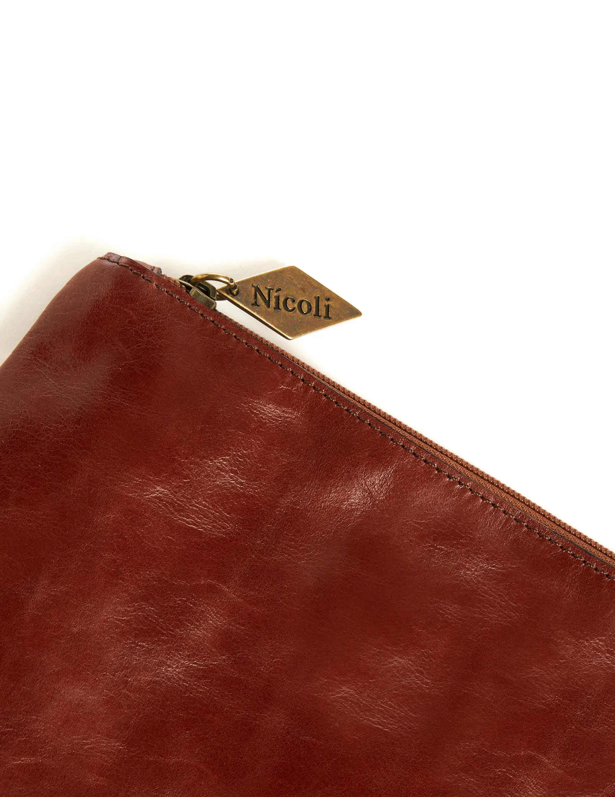 Nicoli Bags<BROWN PERSONALISED IPAD MINI CASE Negros