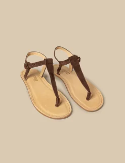 Nicoli Shoes<BROWN SUEDE SANDALS Topo