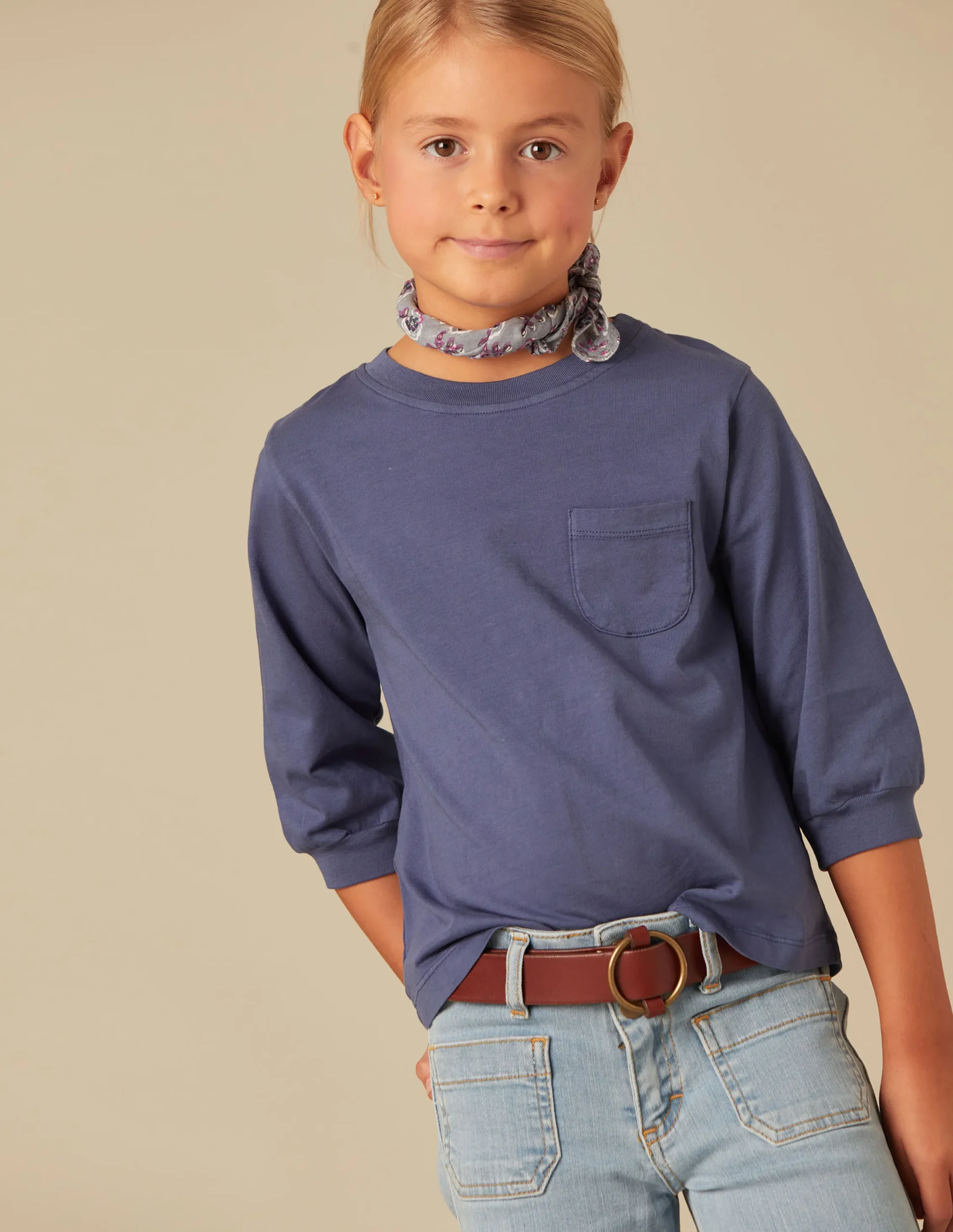 Nicoli T-shirts<DARK BLUE LONG-SLEEVED SHIRT Azules oscuros