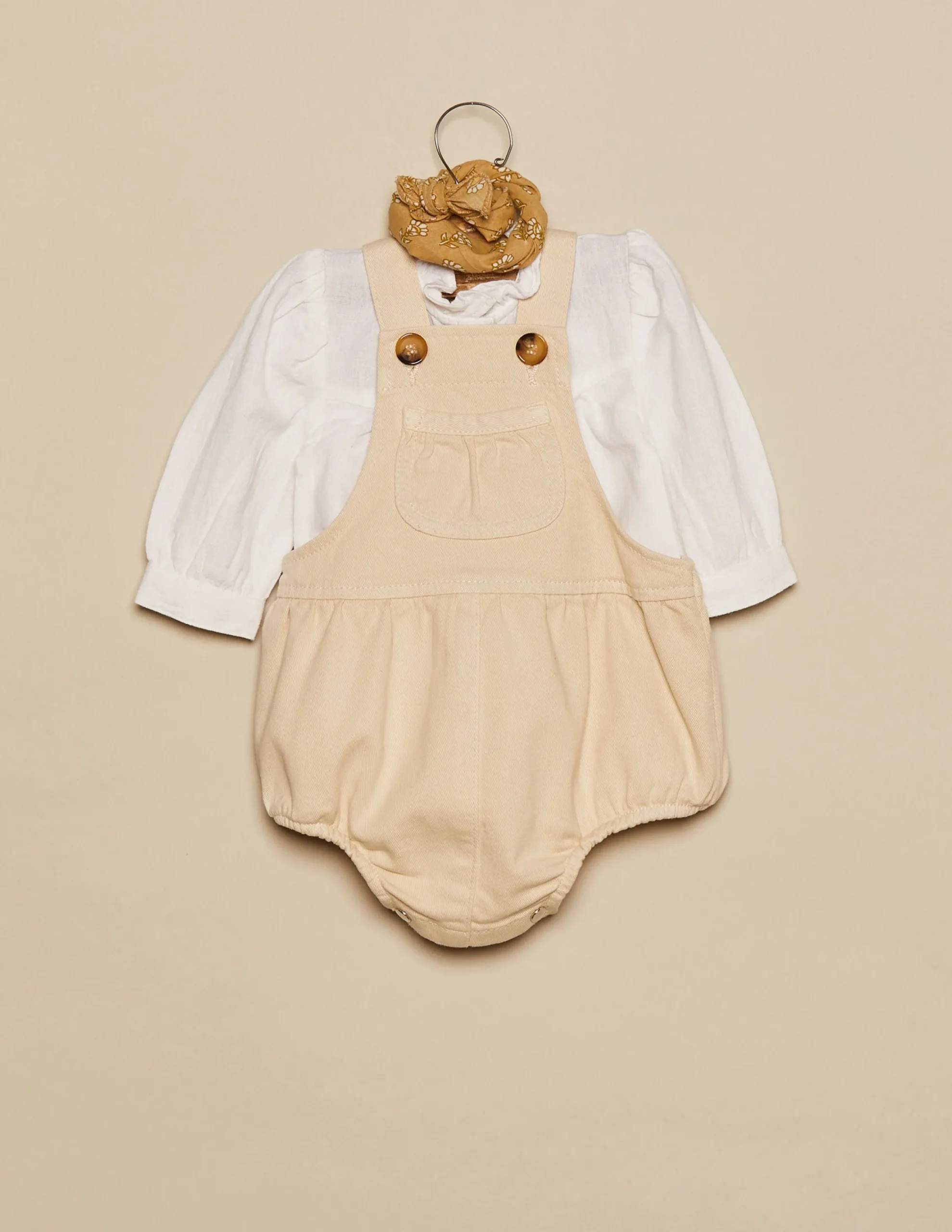 Nicoli Playsuits & Dungarees<ECRU COTTON PLAYSUIT Beiges