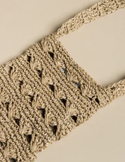 Nicoli Bags|Bags & Shoulder bags<ECRU RAFFIA CROSSBODY BAG Rosas