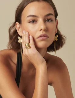 Nicoli Rings<GOLD IRREGULAR RING Dorados