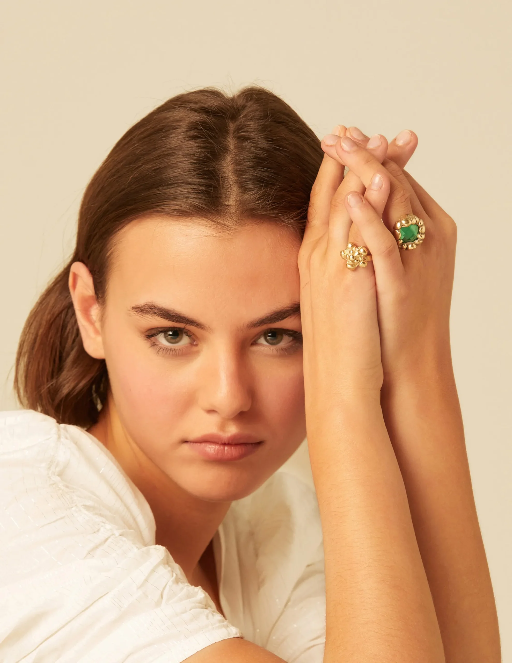 Nicoli Rings<GOLD MARBLE RING Dorados