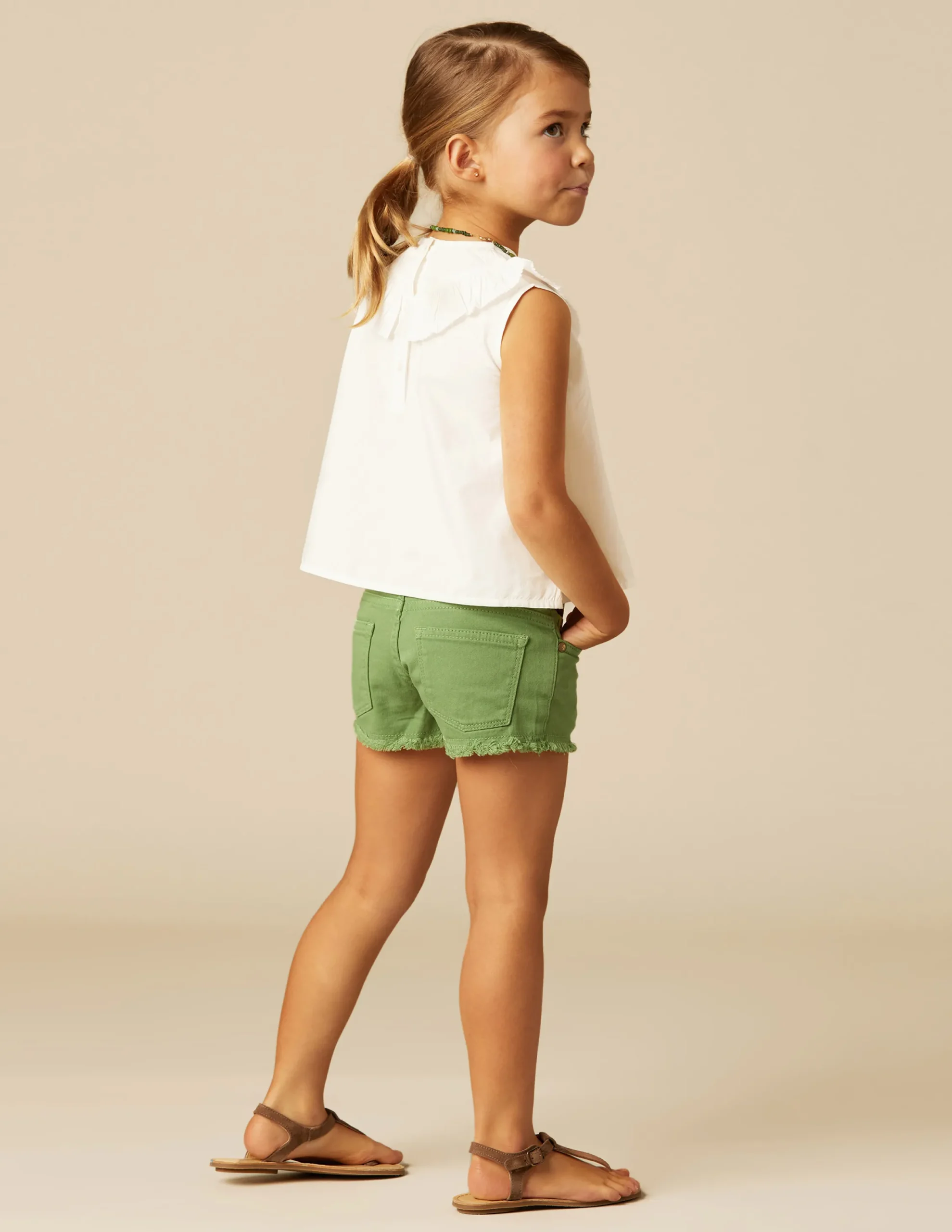 Nicoli Shorts|Denim<GREEN DENIM SHORTS Azules claros