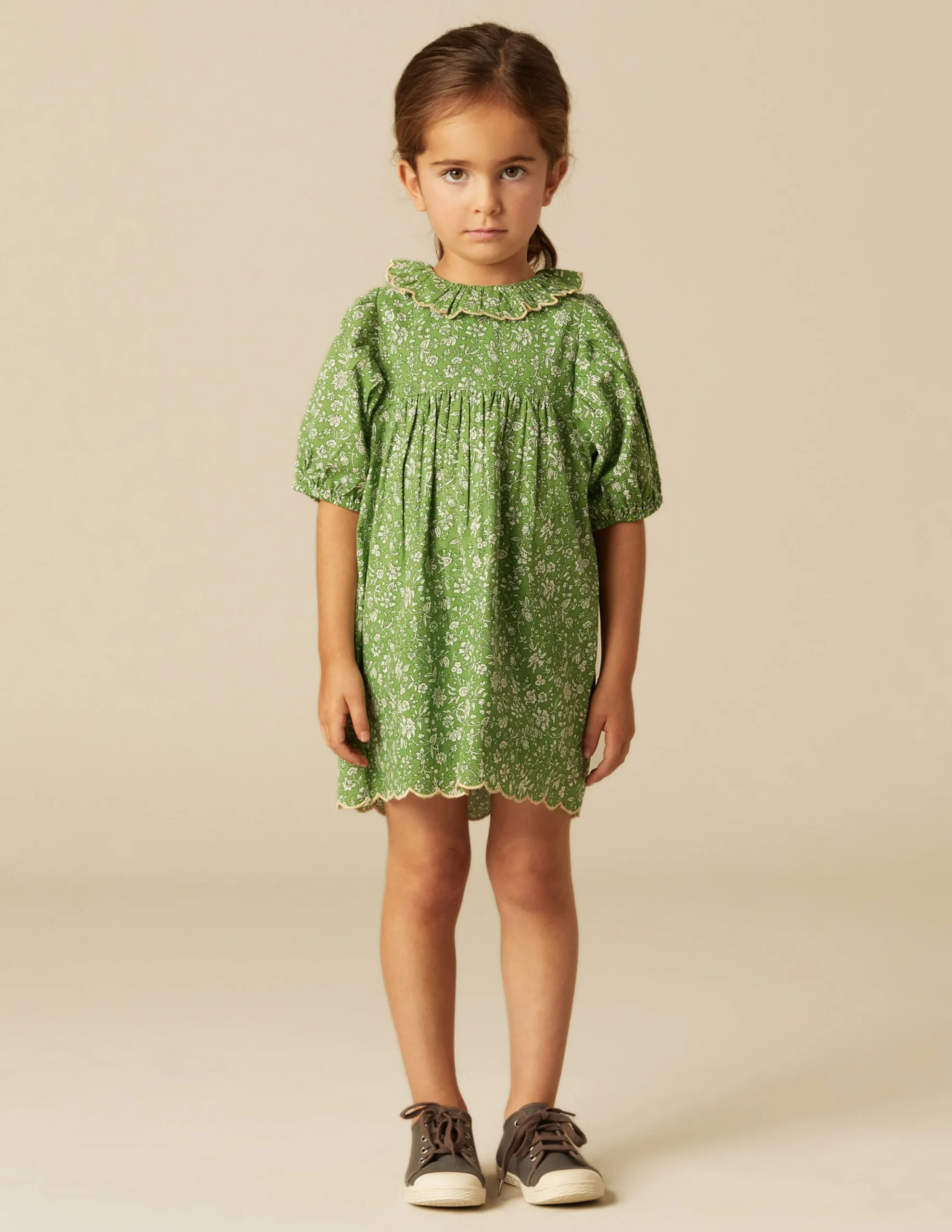 Nicoli Dresses<GREEN FLORAL DRESS Azules claros