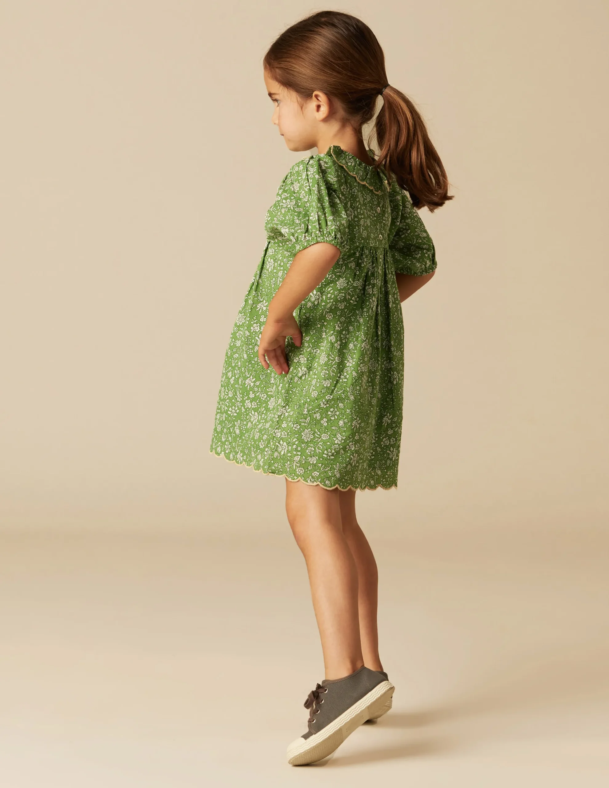 Nicoli Dresses<GREEN FLORAL DRESS Azules claros