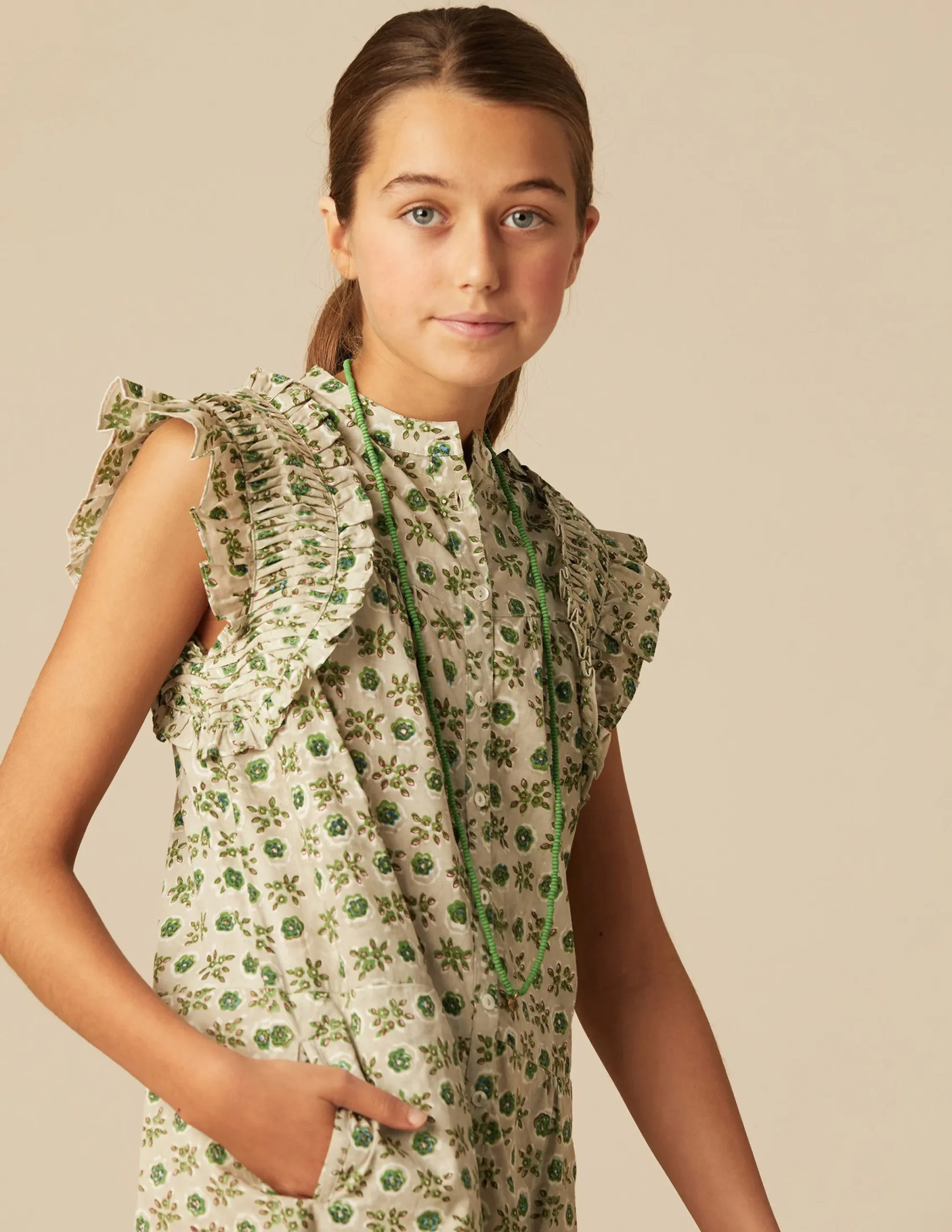 Nicoli Jumpsuits<GREEN FLORAL PLAYSUIT Verdes