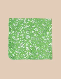 Nicoli Mini scarves|Neckerchiefs<GREEN FLORAL SCARF Azules claros