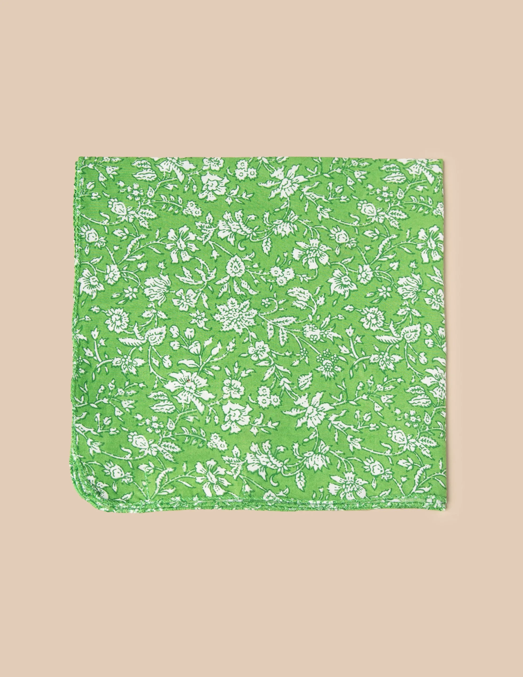 Nicoli Mini scarves|Neckerchiefs<GREEN FLORAL SCARF Azules claros