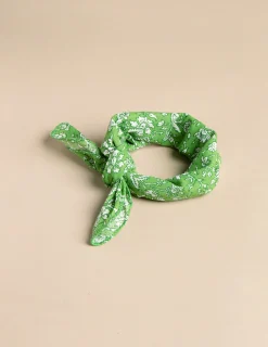 Nicoli Mini scarves|Neckerchiefs<GREEN FLORAL SCARF Azules claros
