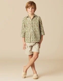 Nicoli Shirts<GREEN FLORAL SHIRT Verdes