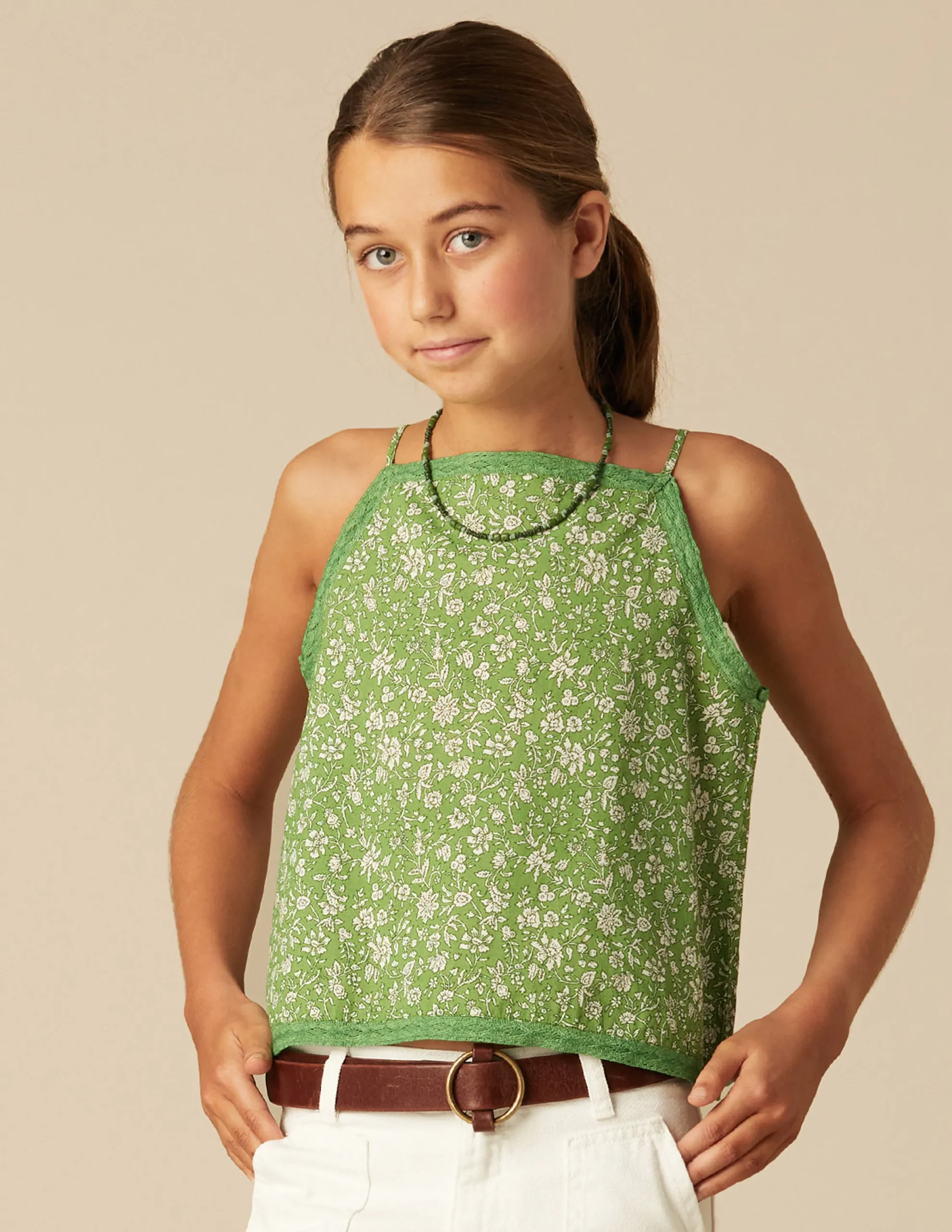 Nicoli Shirts<GREEN FLORAL SHIRT Azules claros