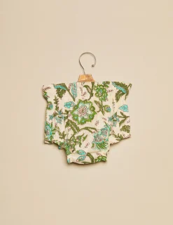 Nicoli Bloomers<GREEN LUREX FLORAL BLOOMERS Verdes