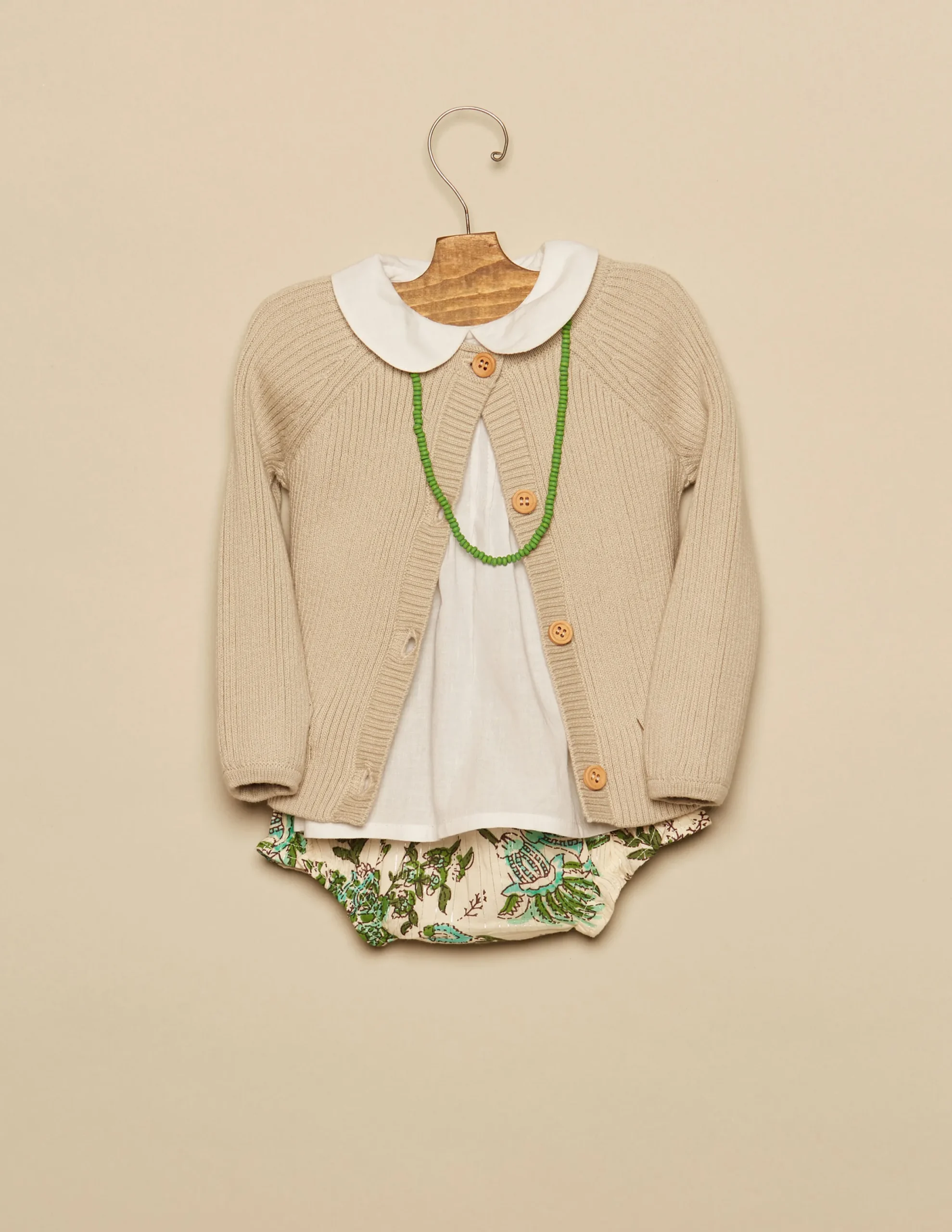 Nicoli Bloomers<GREEN LUREX FLORAL BLOOMERS Verdes