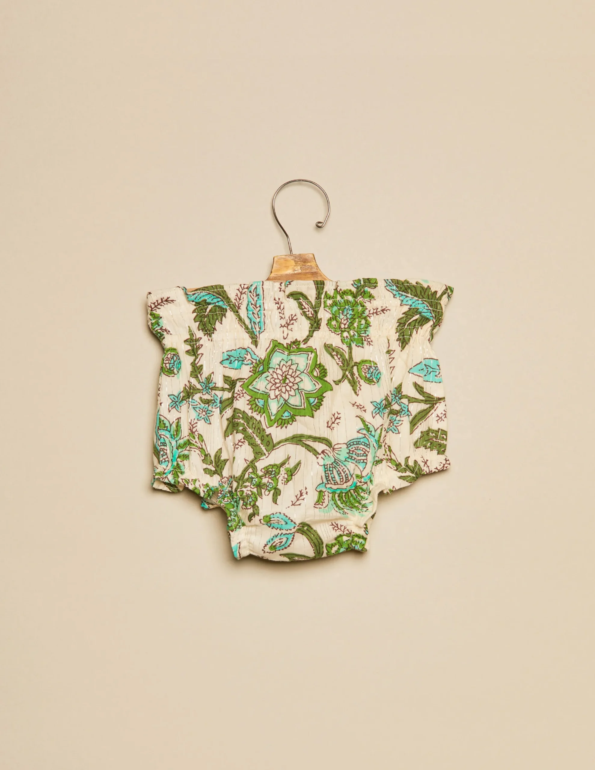 Nicoli Bloomers<GREEN LUREX FLORAL BLOOMERS Verdes