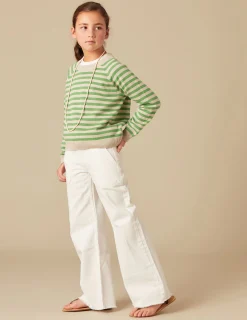Nicoli Knitwear<GREEN STRIPED JUMPER Verdes
