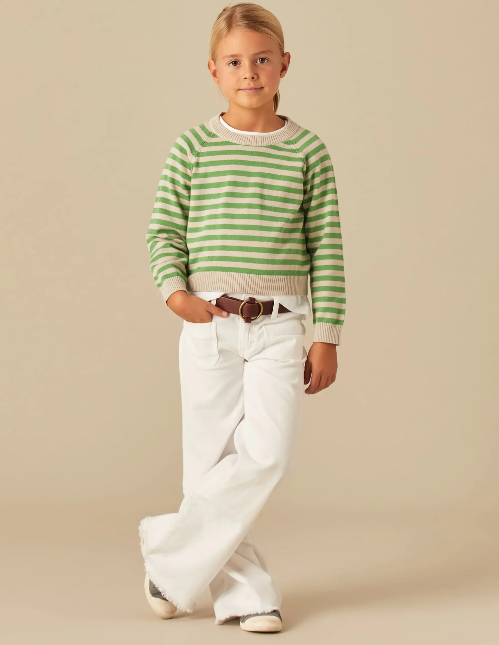 Nicoli Knitwear<GREEN STRIPED JUMPER Verdes