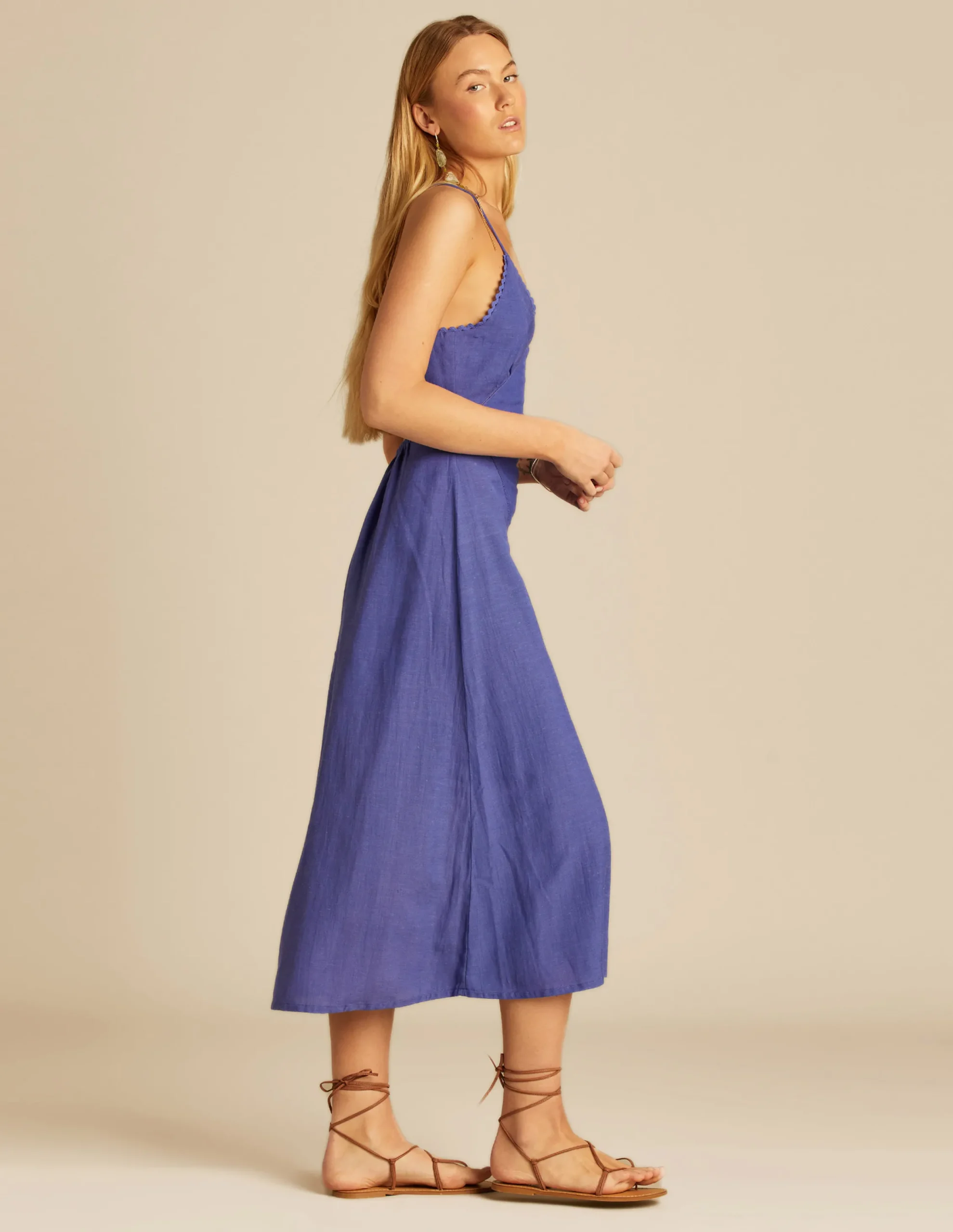 Nicoli Dresses<INDIGO STRAPS DRES Blancos