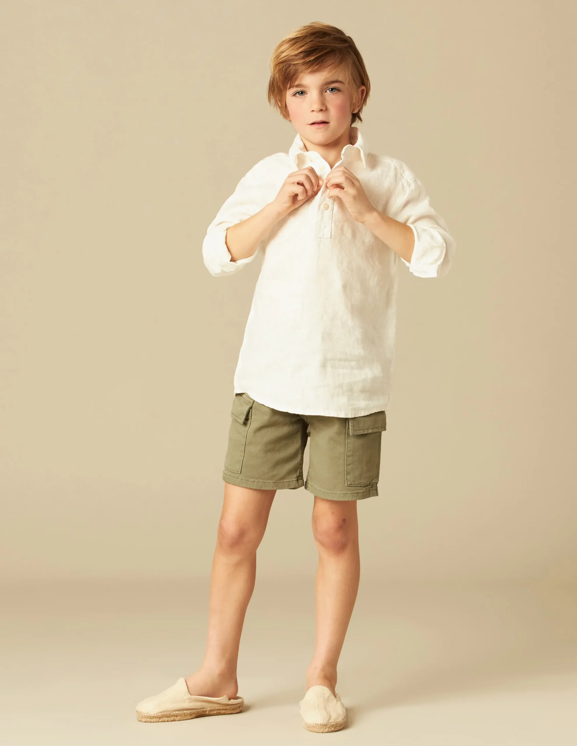 Nicoli Trousers<KHAKI CARGO BERMUDA SHORTS Verde caza