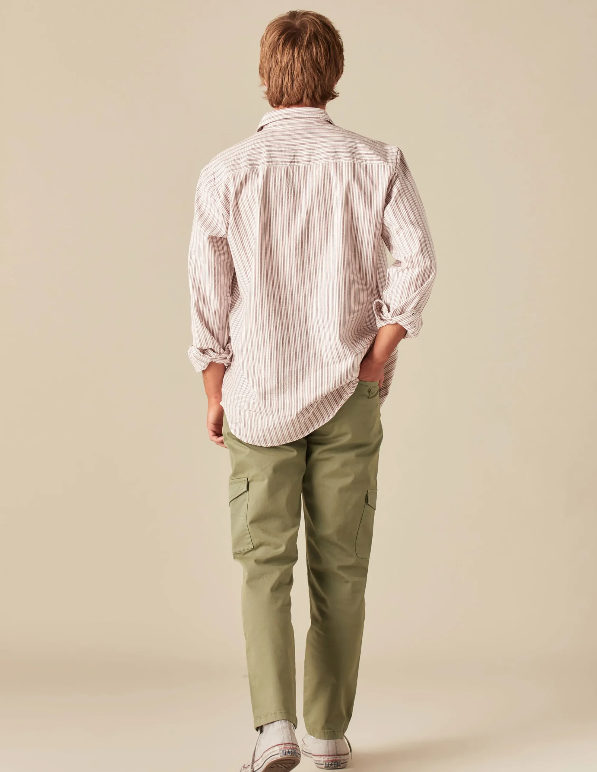 Nicoli Trousers<KHAKI CARGO TROUSERS Verde caza