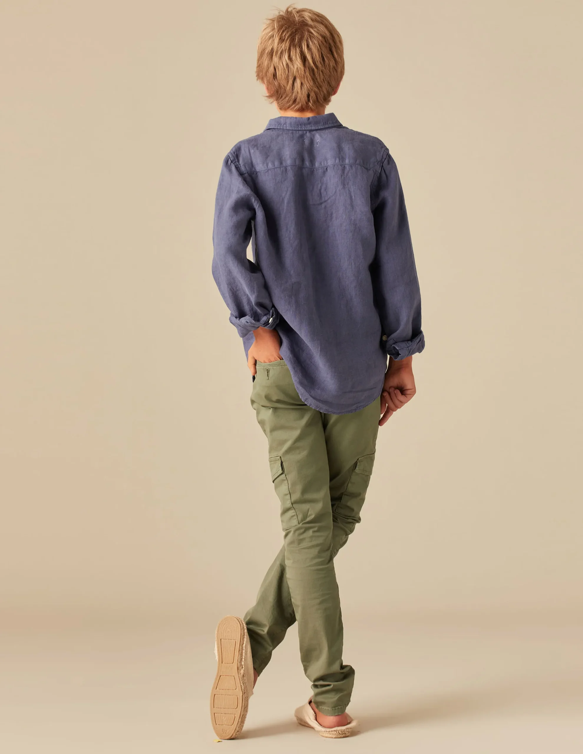 Nicoli Trousers<KHAKI CARGO TROUSERS Verde caza