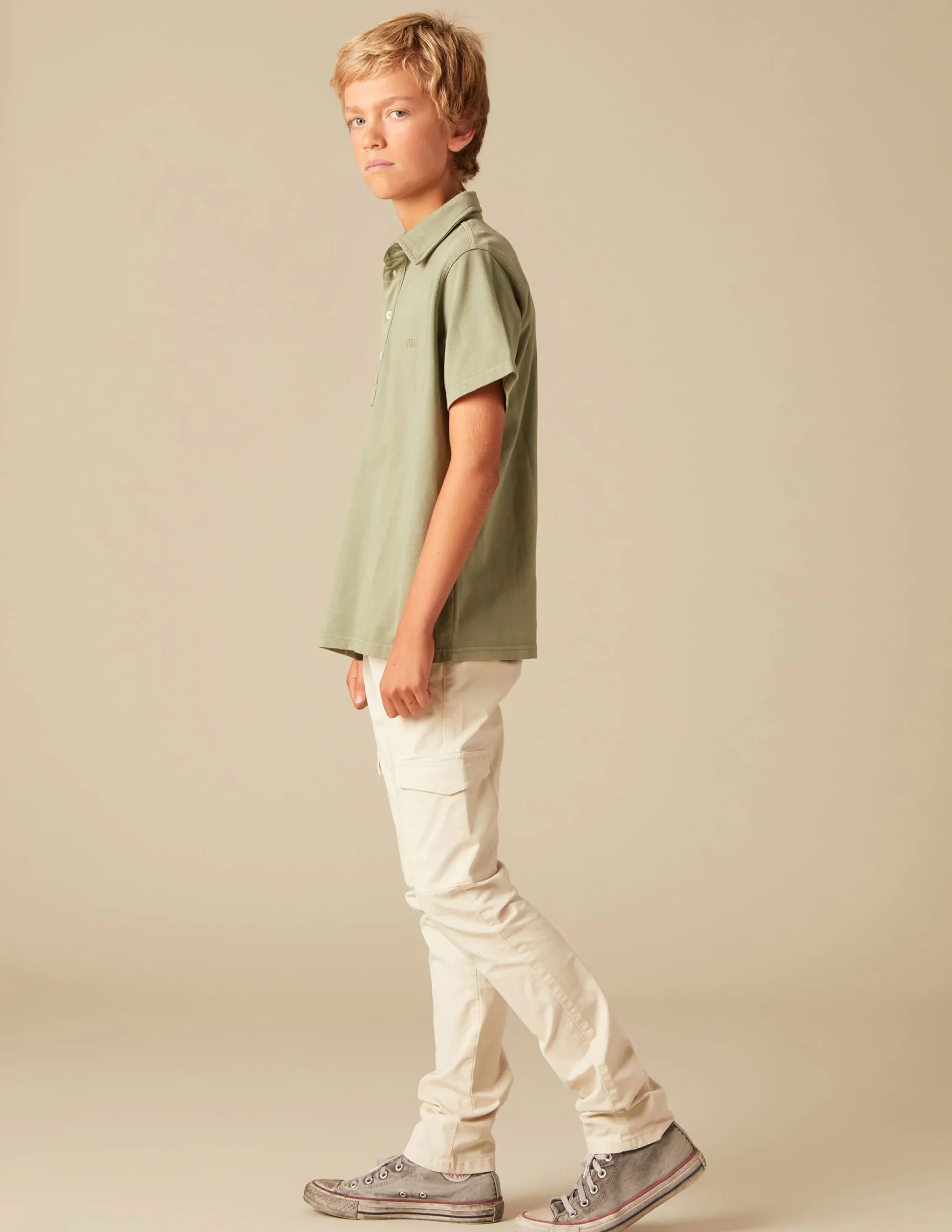 Nicoli Polos<KHAKI POLO SHIRT Fresa