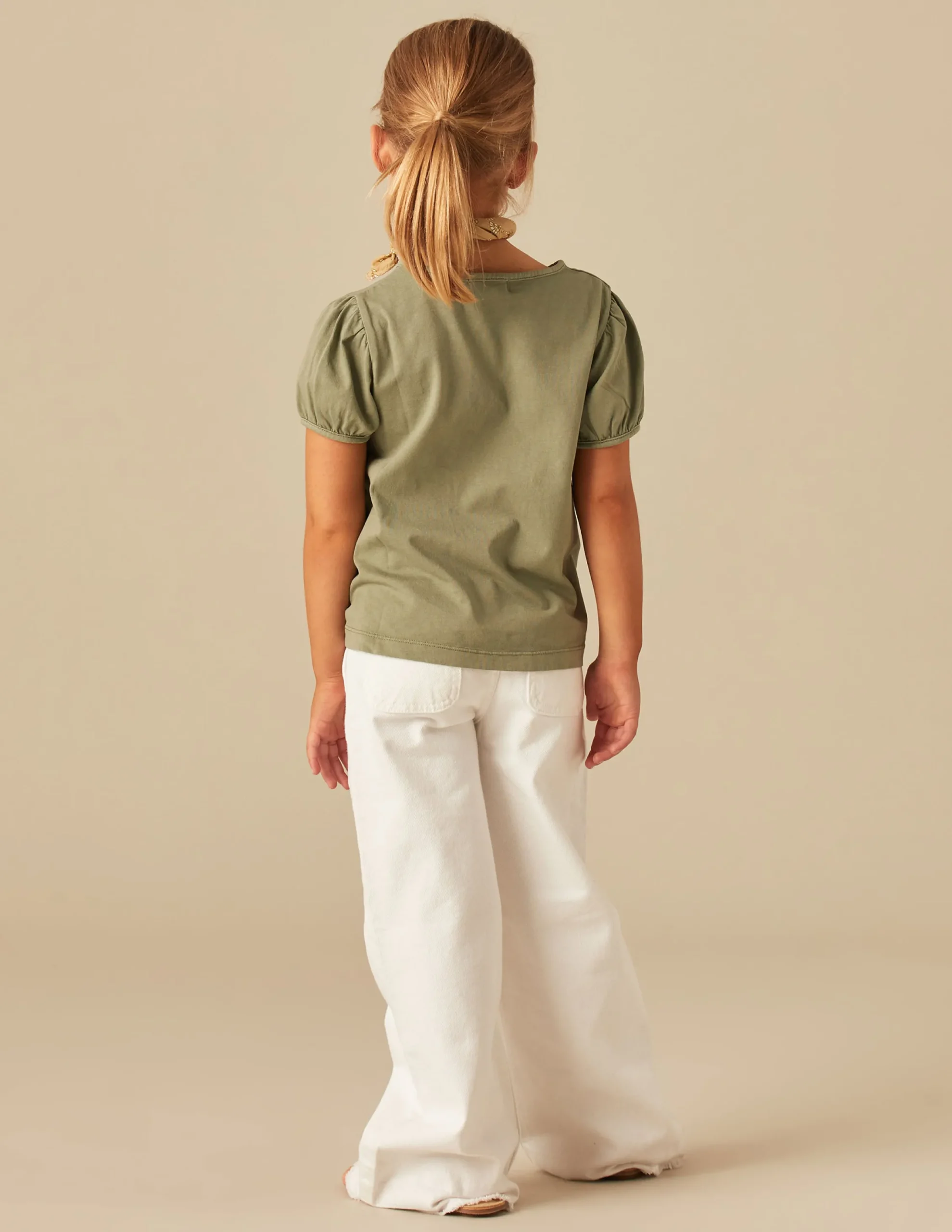 Nicoli T-shirts<KHAKI SHORT-SLEEVED T-SHIRT Blancos