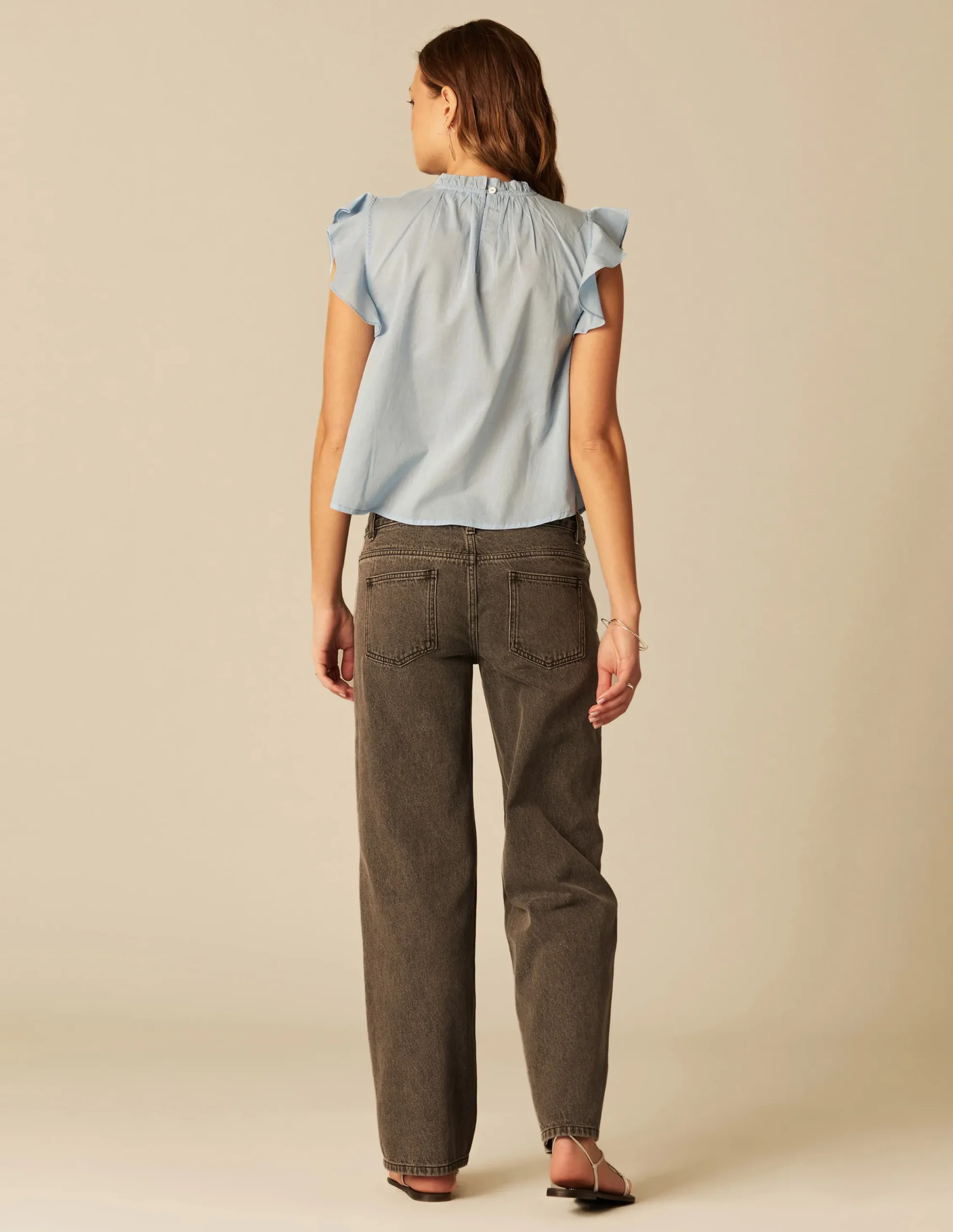 Nicoli Shirts & Blouses<LIGHT BLUE LACE SHIRT Amarillos
