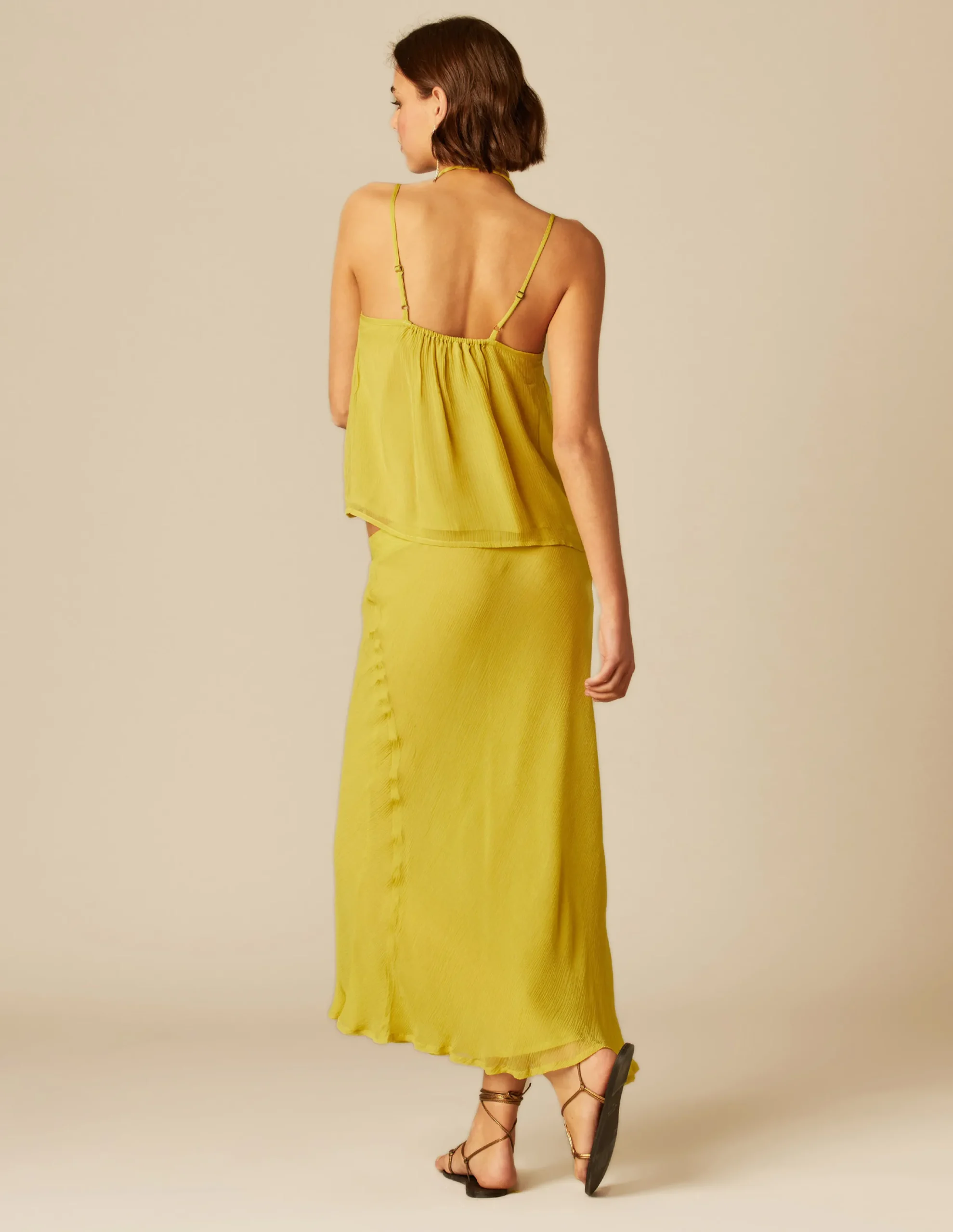 Nicoli Tops<LIME CHIFFON TOP Fresa