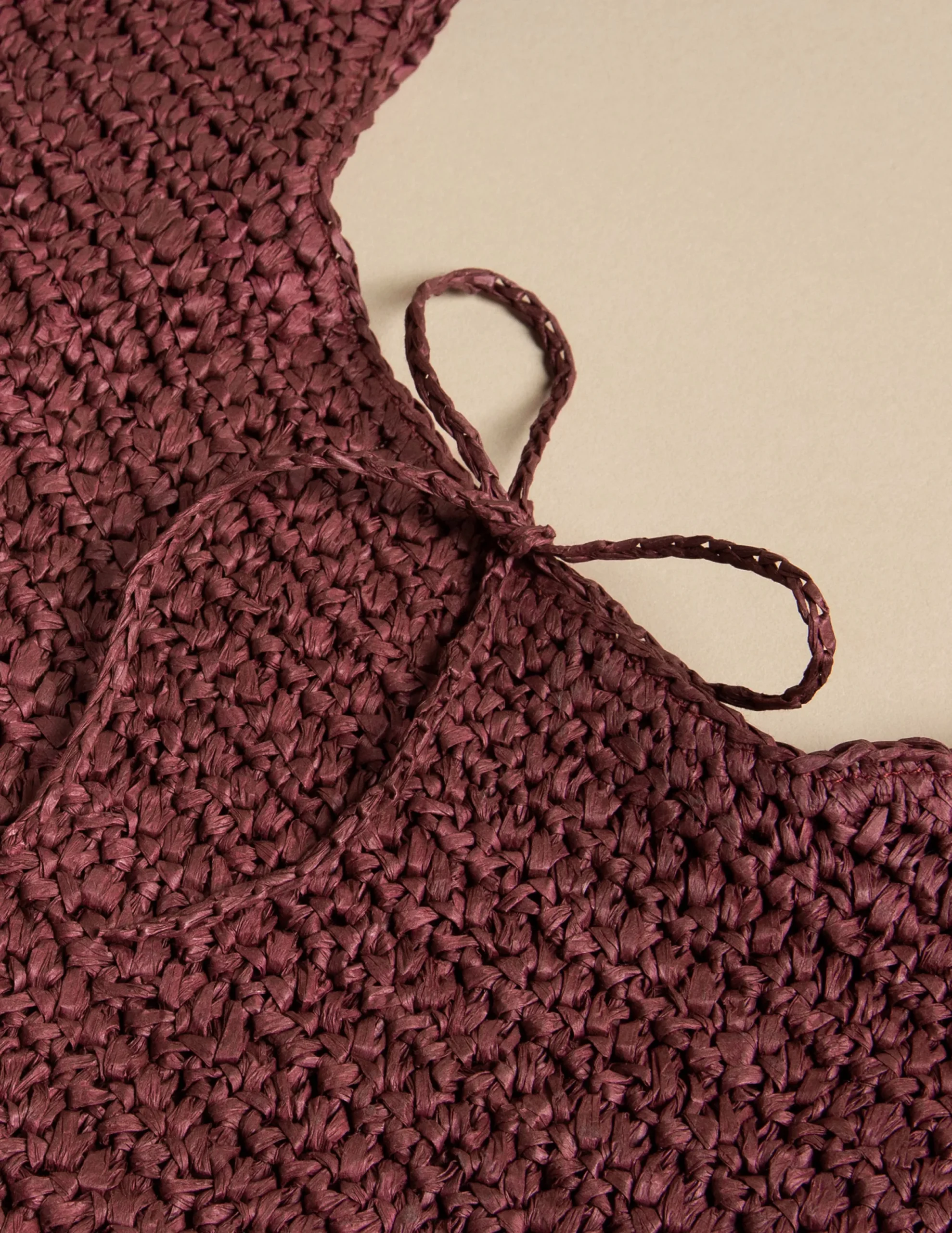 Nicoli Bags<MAROON RAFFIA BAG Granate