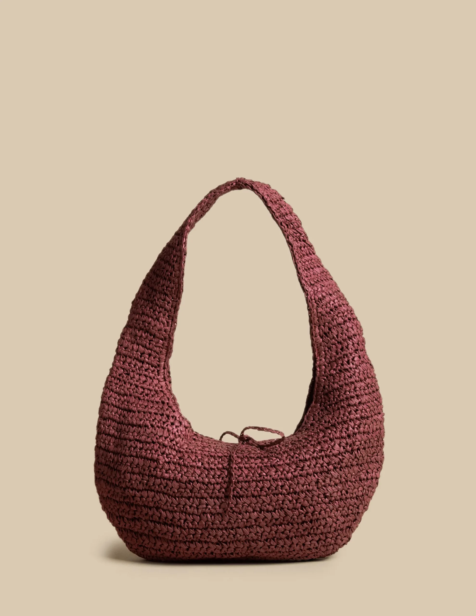 Nicoli Bags<MAROON RAFFIA BAG Granate