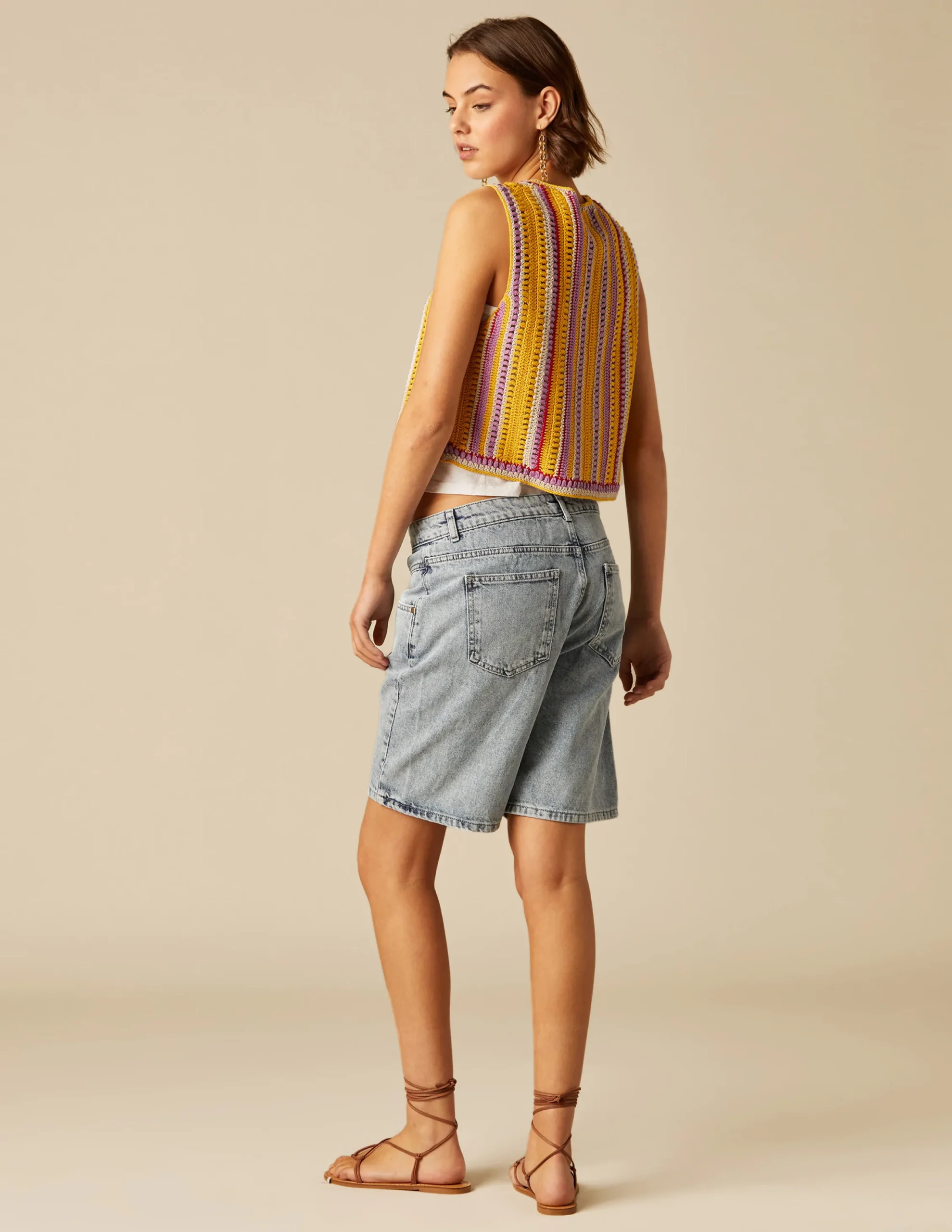 Nicoli Knitwear|Waistcoats<MUSTARD KNIT VEST Azules