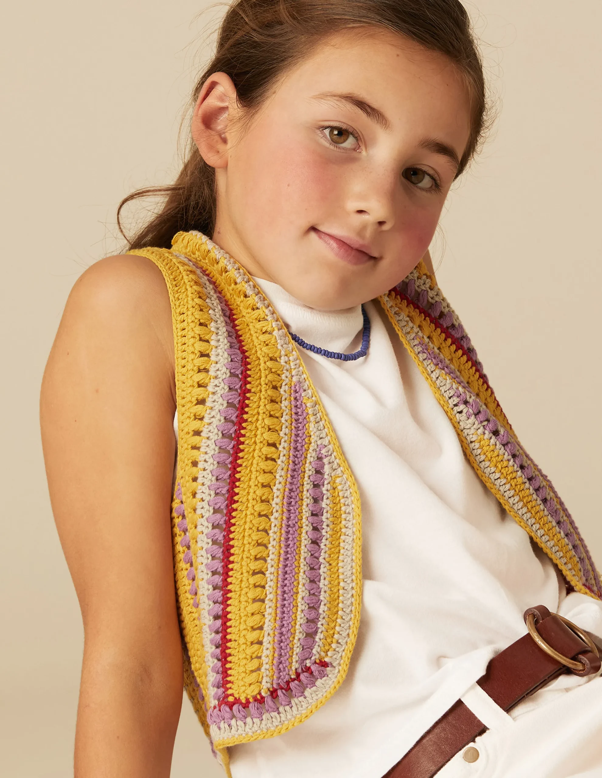 Nicoli Knitwear|Waistcoats<MUSTARD KNIT VEST Azules