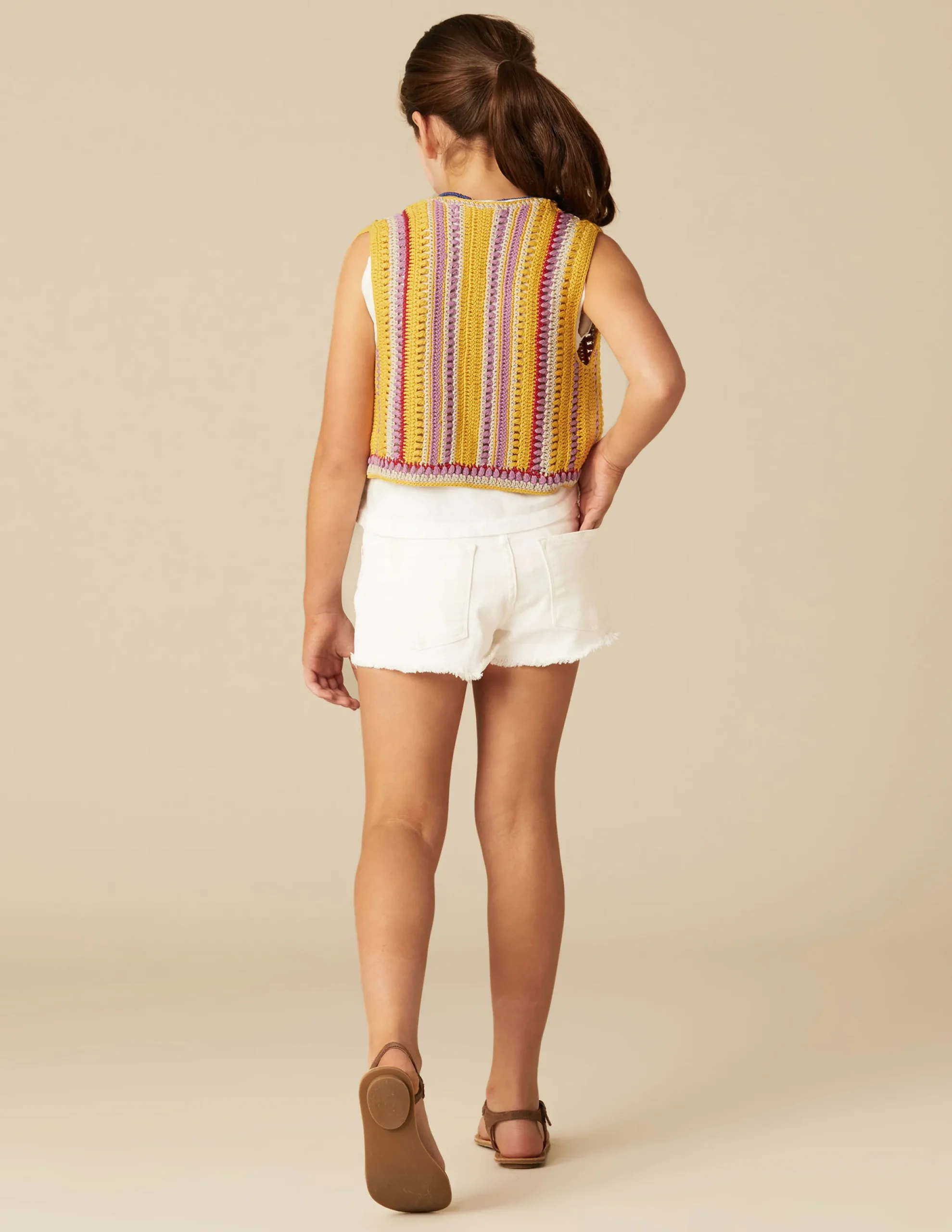 Nicoli Knitwear|Waistcoats<MUSTARD KNIT VEST Azules