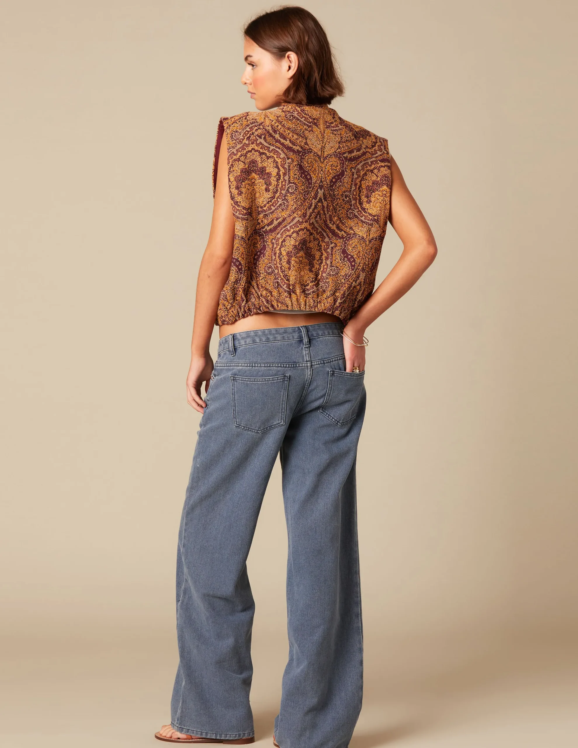 Nicoli Waistcoats<PAISLEY WAISTCOAT Marrones