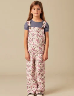 Nicoli Playsuits & Dungarees|Denim<PINK AND BLUE FLORAL DUNGAREES Verdes claros