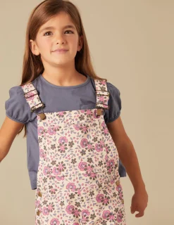 Nicoli Playsuits & Dungarees|Denim<PINK AND BLUE FLORAL DUNGAREES Verdes claros