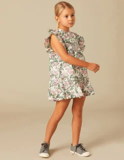 Nicoli Dresses<PINK LUREX FLORAL DRESS Rosas