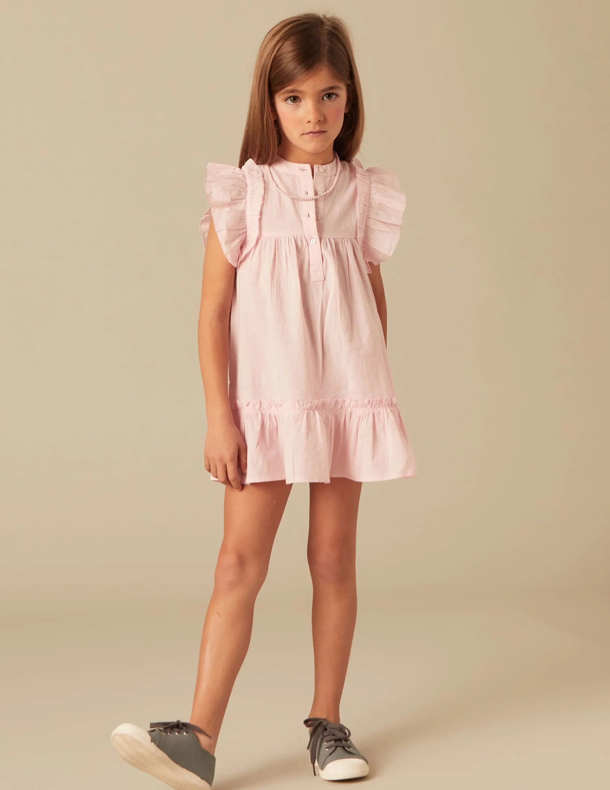 Nicoli Dresses<PINK RUFFLE DRESS Rosas