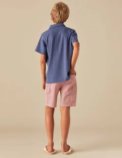 Nicoli Trousers<RED STRIPED CARGO SHORTS Rojos