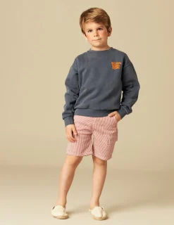 Nicoli Trousers<RED STRIPED CARGO SHORTS Rojos
