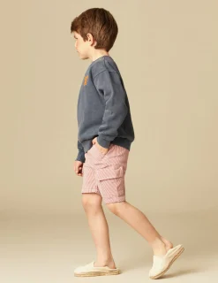 Nicoli Trousers<RED STRIPED CARGO SHORTS Rojos